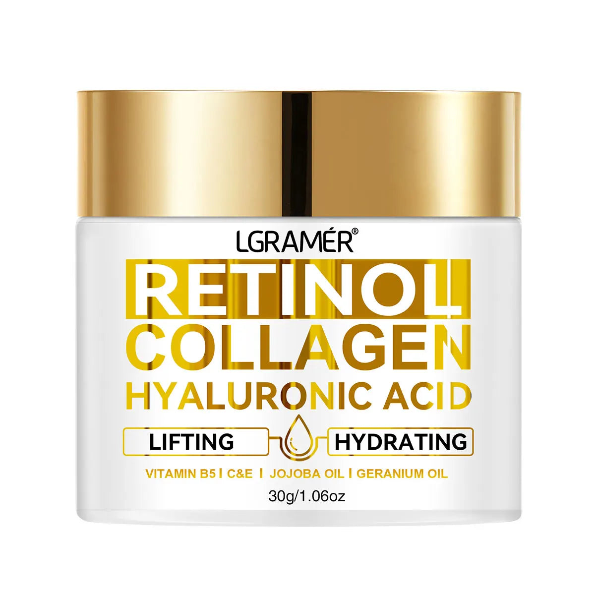 Crema Facial con Retinol, Colágeno y Ácido Hialurónico - Antiedad 60g