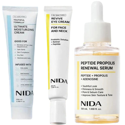 Sérum Facial Rejuvenecedor NIDA con Propóleo y Péptidos - Reparación de Barrera Cutánea