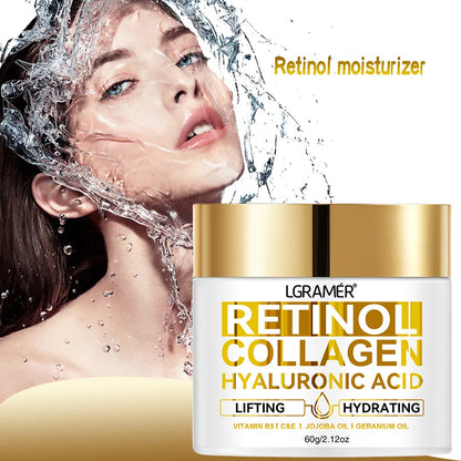 Crema Facial con Retinol, Colágeno y Ácido Hialurónico - Antiedad 60g