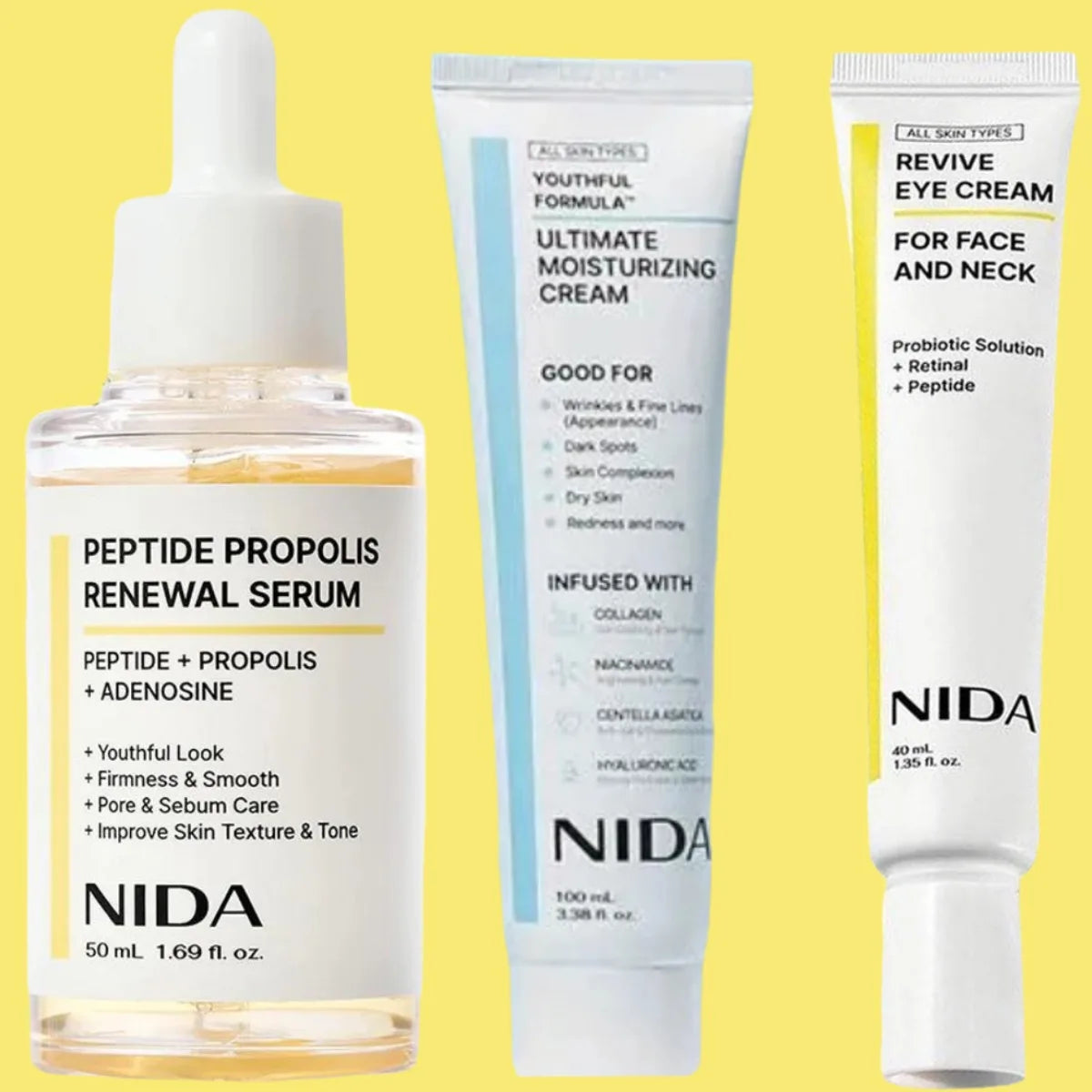 Sérum Facial Rejuvenecedor NIDA con Propóleo y Péptidos - Reparación de Barrera Cutánea