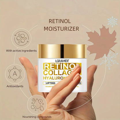 Crema Facial con Retinol, Colágeno y Ácido Hialurónico - Antiedad 60g