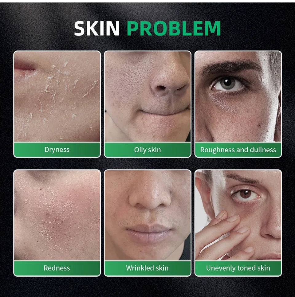 Kit de Cuidado Facial para Hombres 3 en 1 - Limpiador, Crema Hidratante y Crema de Ojos Anti-Edad