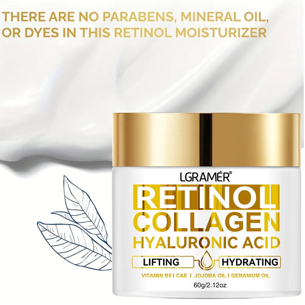 Crema Facial con Retinol, Colágeno y Ácido Hialurónico - Antiedad 60g