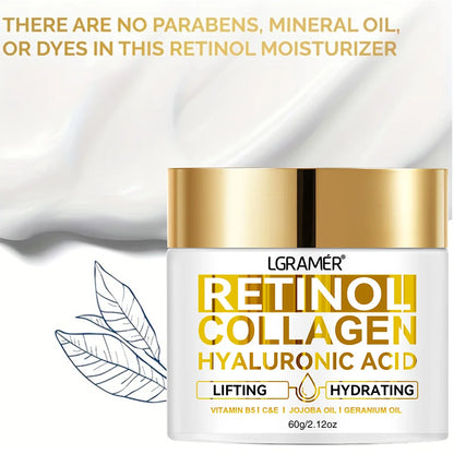 Crema Facial con Retinol, Colágeno y Ácido Hialurónico - Antiedad 60g