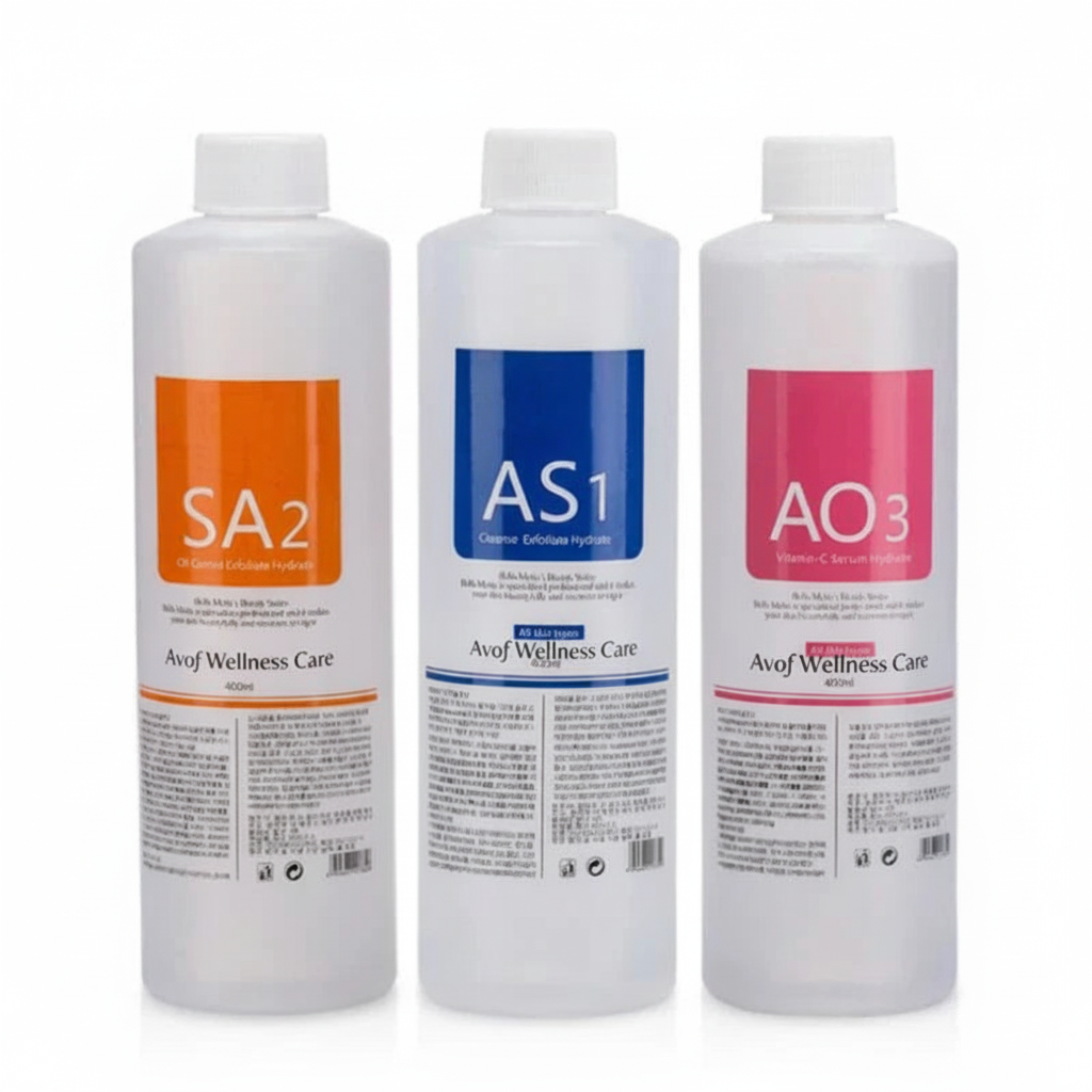 Kit de Sueros Faciales Aqua Peel AS1 SA2 AO3 - Solución Profesional para Limpieza Profunda 400ml (3 Sueros)