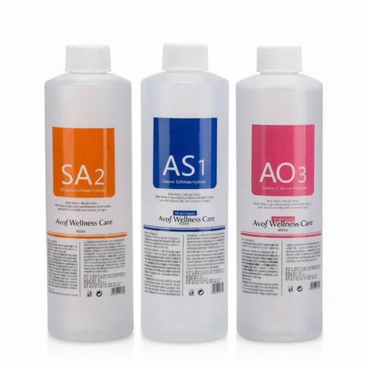Kit de Sueros Faciales Aqua Peel AS1 SA2 AO3 - Solución Profesional para Limpieza Profunda 400ml (3 Sueros)