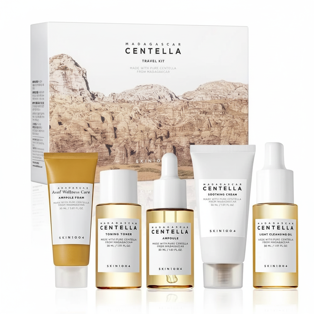 Kit de voyage SKIN1004 à la centella de Madagascar - 5 produits essentiels